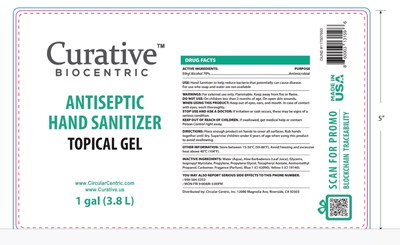 Curative BioCentric Antiseptic Hand Sanitizer 1 gal.jpg Curative Biocentric Antiseptic Hand Sanitizer 1gal or 3785mL - Curative BioCentric Antiseptic Hand Sanitizer 1 gal